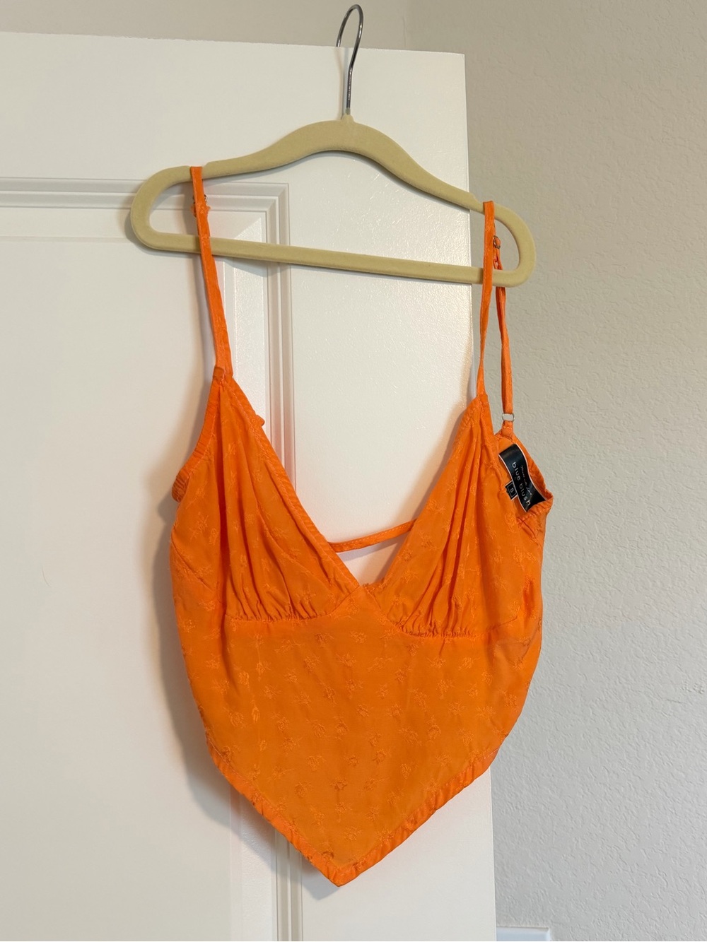 American Threads Bright Orange Handkerchief Hem Camisole